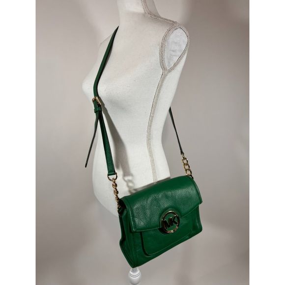 Michael Kors Bags Michael Kors Green Crossbody Bag Purse With Gold Hardware And Adjustable